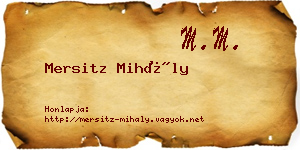 Mersitz Mihály névjegykártya