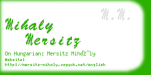 mihaly mersitz business card